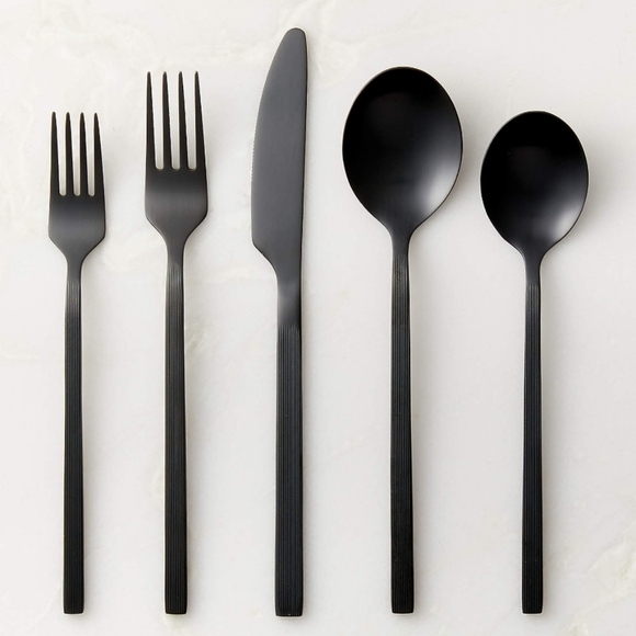 CB2 Parallel 20-Piece Brushed Black Flatware Set - Picture 1 of 6